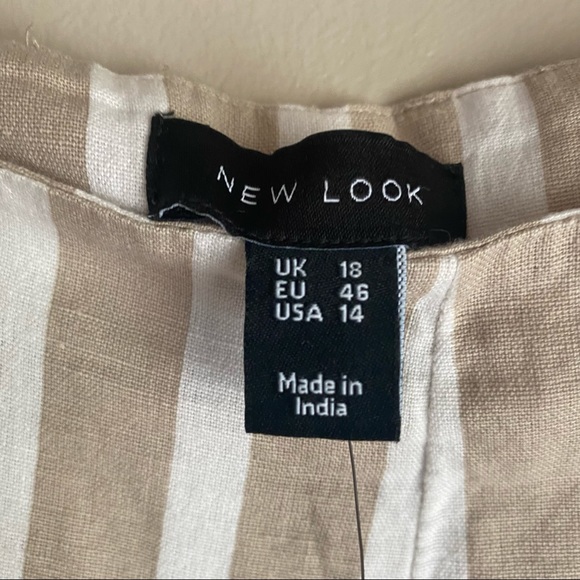 New Look high waisted wide leg pants in camel stripe - Picture 5 of 5